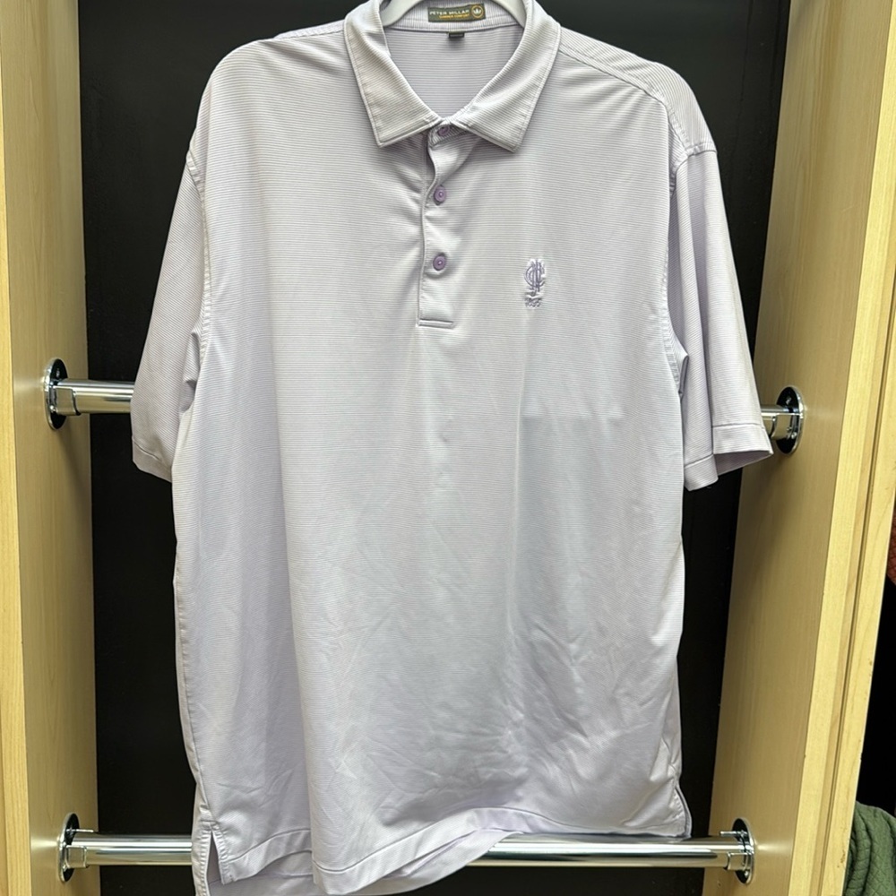 Peter Millar Summer Comfort Mens Large Purple Short Sleeve Polo Shirt
